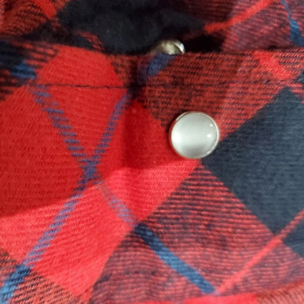 MARK'S Thick Cozy Red Quilted Shirt Jacket - Picture 10 of 14